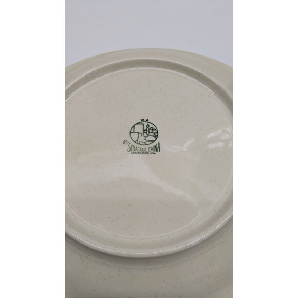 Syracuse China Oval Serving Plate 12" Speckled Beige Floral Pattern - Picture 9 of 9